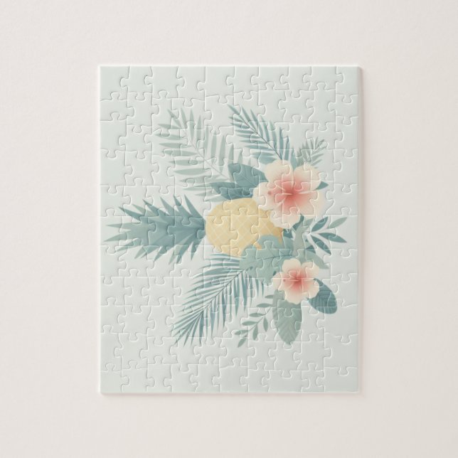 Quebra-cabeça Abacaxi floral e havaiano (Vertical)