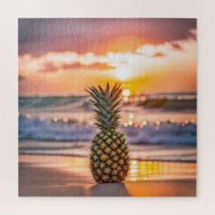 Quebra-cabeça Abacaxi na praia tropical