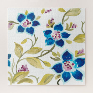 Quebra-cabeça Abbey Floral Azulejos - Blue Blooms