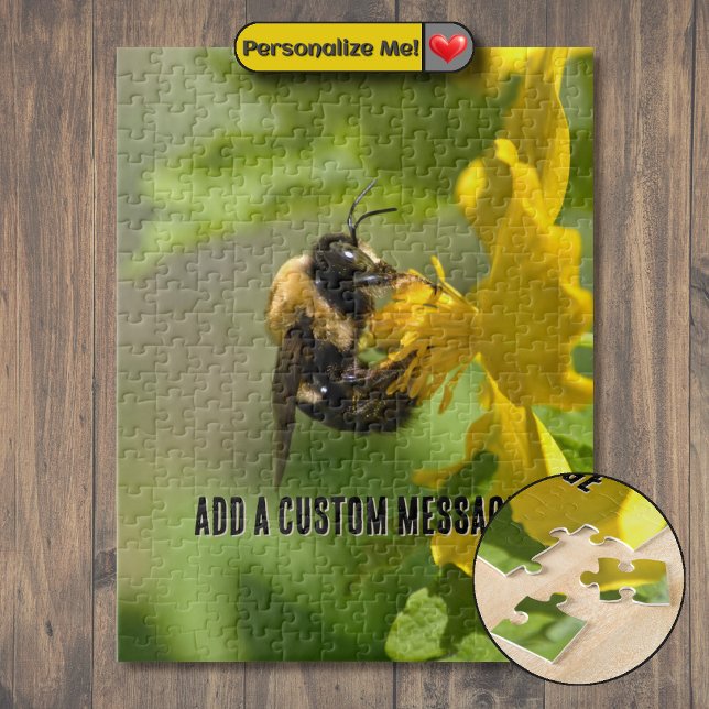 Quebra-cabeça Abeelha Vista de Perto (Bumble Bee Closeup Jigsaw Puzzle)