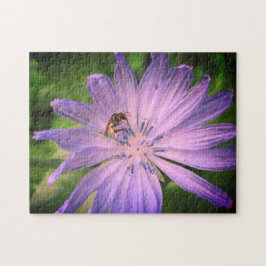 Quebra-cabeça Abelha Polinizando Flor Roxo