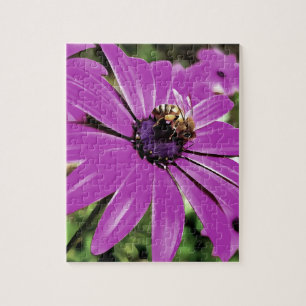 Quebra-cabeça Abelhas De Mel Numa Arte Daisy Africana Roxa