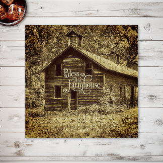 Quebra-cabeça Abençoe Esta Vintage Farmhouse