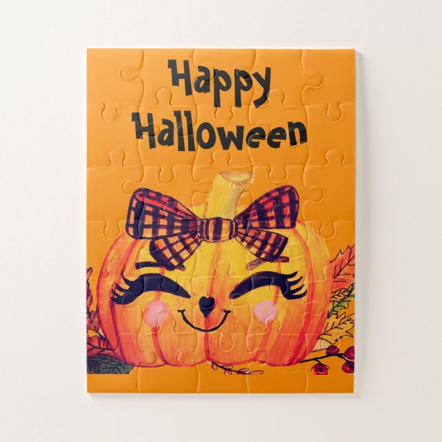 QUEBRA-CABEÇA ABÓBORA DE HALLOWEEN MS. BONITA   (Vertical)