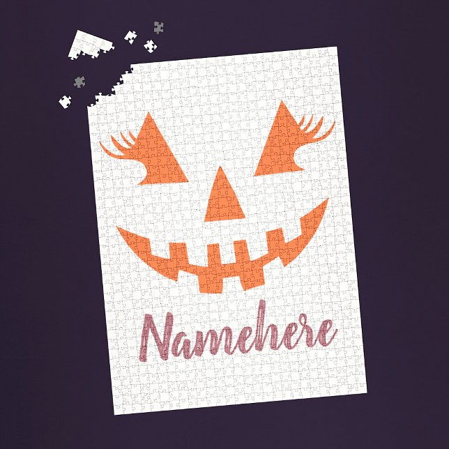 Quebra-cabeça Abóbora de Halloween Personalizada Feminina Jack O (Criador carregado)