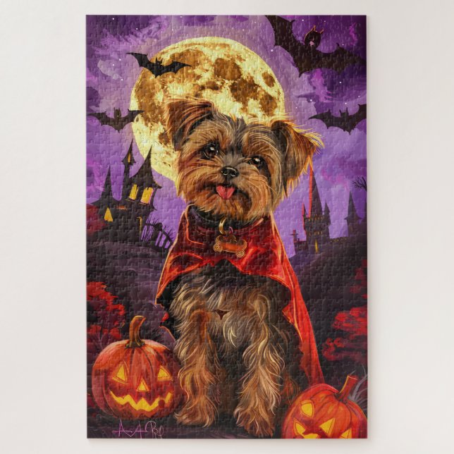 Quebra-cabeça Abóboras Vampiras Assustadoras de Halloween Yorkip (Vertical)