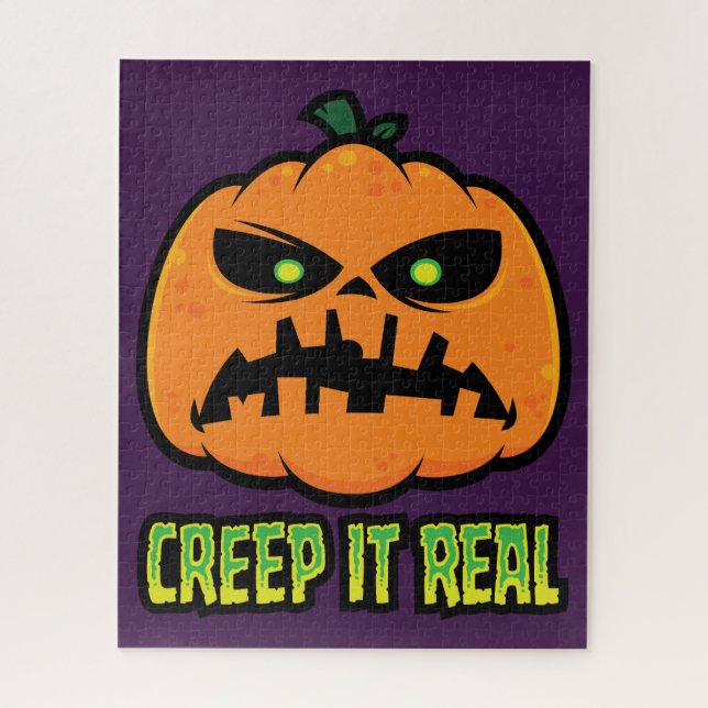 Quebra-cabeça Abobrinha de Halloween Mal-Humorada e Real (Vertical)
