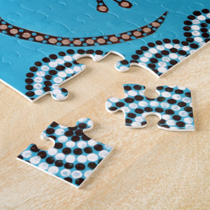 Quebra-cabeça Aboriginal espécie, geco, pintura de ponto,