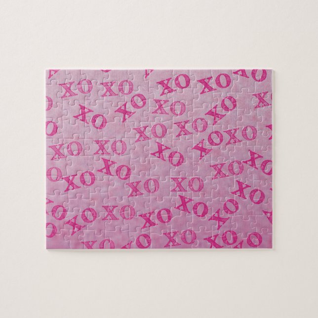 Quebra-cabeça Abraços E Beijos Rosa XO XO (Horizontal)
