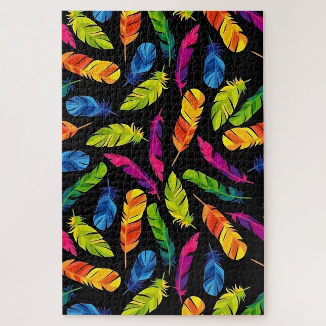Quebra-cabeça Abstract colorful feather explosion (Vertical)