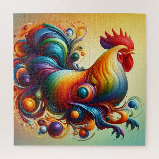 Quebra-cabeça Abstract Colorful Rooster (Vertical)