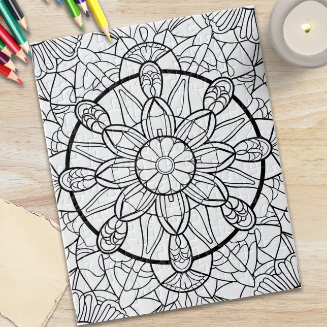 Quebra-cabeça Abstract Mandala Fun Coloring Puzzle (Abstract Mandala Fun Coloring Puzzle)