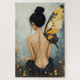 Quebra-cabeça Abstract Whimsical Woman and Butterfly