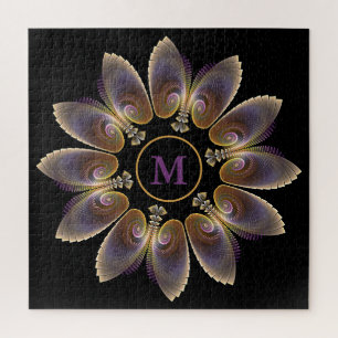 Quebra-cabeça Abstrato Angel Wings Mandala Fractal Monograma