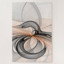 Quebra-cabeça Abstrato Anthracite Cinza Siena Moderna Arte Fract