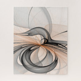 Quebra-cabeça Abstrato Anthracite Cinza Siena Moderna Arte Fract