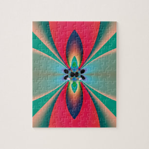 Quebra-cabeça Abstrato Art Funky Flower