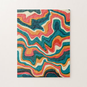 Quebra-cabeça Abstrato, Artsy Marble Swirl Ebru