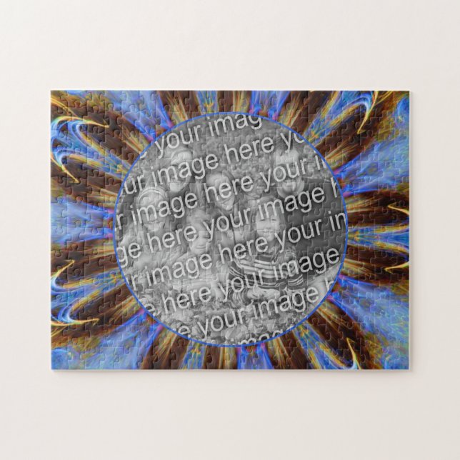 Quebra-cabeça Abstrato azul colorido Crie sua própria foto (Horizontal)