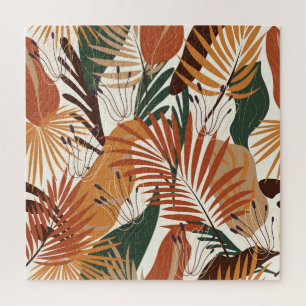 Quebra-cabeça Abstrato Botânicos: Maravilhas de Canvas Branca