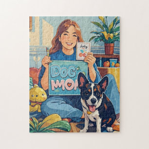 Quebra-cabeça Abstrato Cartoon cão mãe cachorrinho