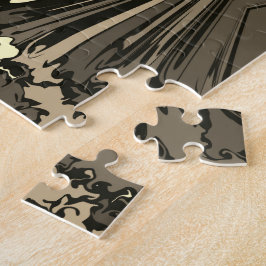 Quebra-cabeça Abstrato com fio colorido com meio tijolo perfurad