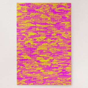 Quebra-cabeça Abstrato cor-de-rosa amarelo-amarelo