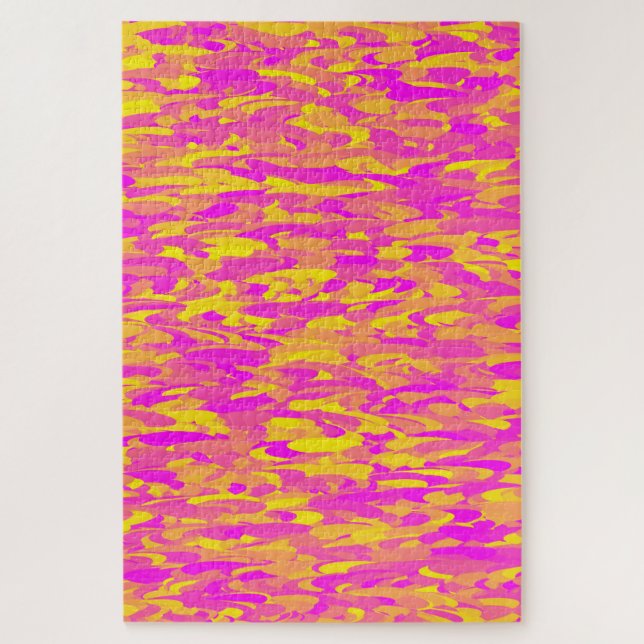 Quebra-cabeça Abstrato cor-de-rosa amarelo-amarelo (Vertical)