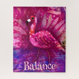 Quebra-cabeça Abstrato cor-de-rosa-branco Flamingo personalizado