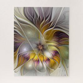 Quebra-cabeça Abstrato da Fantasia Colorida Flor Moderno Fractal