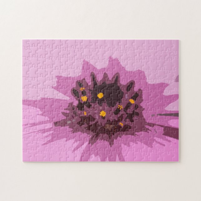 Quebra-cabeça Abstrato Daisy Flower em rosa Bonito colorido (Horizontal)