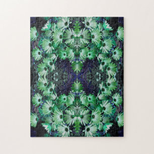 Quebra-cabeça Abstrato das Flores de Margarida Verde Africanas