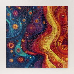 Quebra-cabeça Abstrato de Arte Colorida Psicodélica