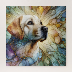 Quebra-cabeça Abstrato de arte vibrante de cão Labrador