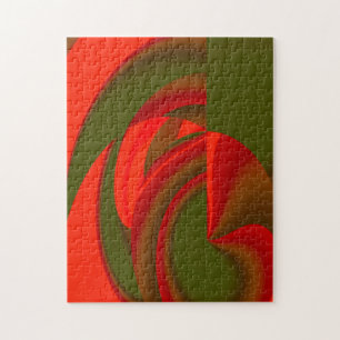 Quebra-cabeça Abstrato de Cubist Vermelho e Verde