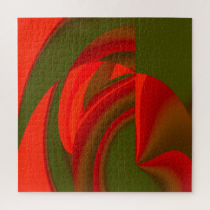 Quebra-cabeça Abstrato de Cubist Vermelho e Verde