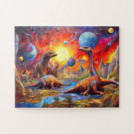 Quebra-cabeça Abstrato de Dinossauro Mosaico