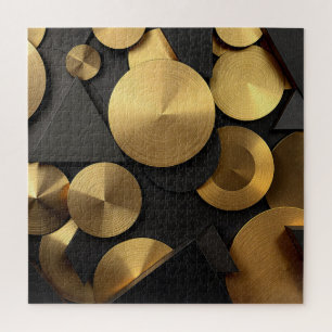Quebra-cabeça Abstrato de luxo geométrico de ouro