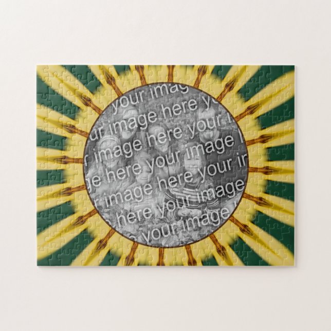 Quebra-cabeça Abstrato de Rays Amarelos Crie sua própria foto (Horizontal)