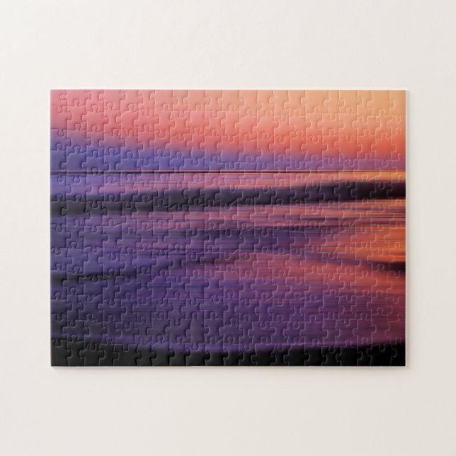 Quebra-cabeça Abstrato do Oceano Sunset da Costa Oeste (Horizontal)