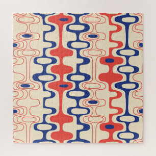 Quebra-cabeça abstrato do século médio: design sem costura moder