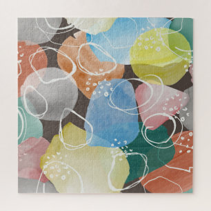 Quebra-cabeça Abstrato Doodles: Arte Minimalista De Aquarela