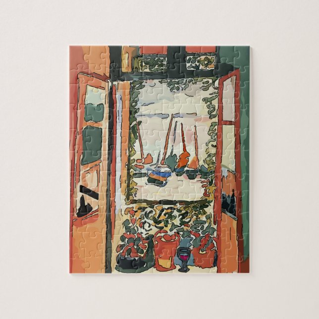 Quebra-cabeça Abstrato e Vidro de Vinho (Vertical)
