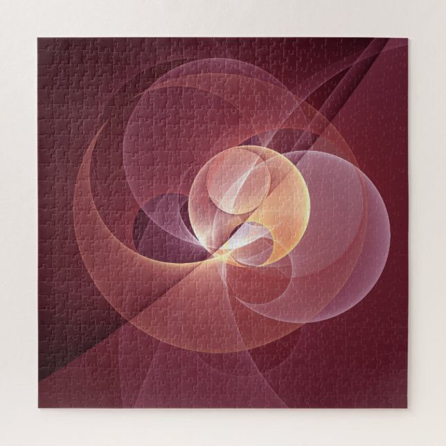 Quebra-cabeça Abstrato Elegante Moderno Vinho Vermelho Arte Frac (Vertical)
