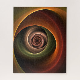 Quebra-cabeça abstrato espiral 3D Cores quentes quentes Arte Fra