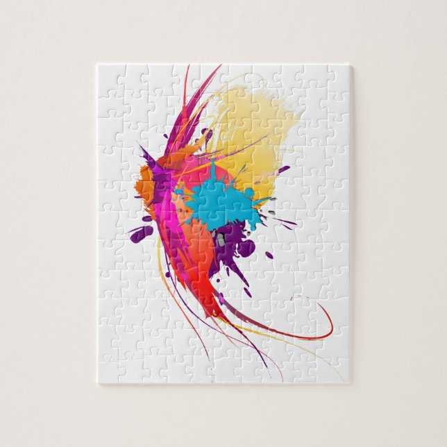 Quebra-cabeça Abstrato Exotic Butterfly Paint Splatters (Vertical)