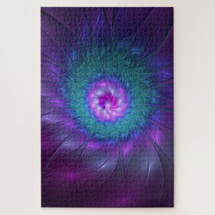 Quebra-cabeça Abstrato Floral Beauty Fractal Colorida Flor