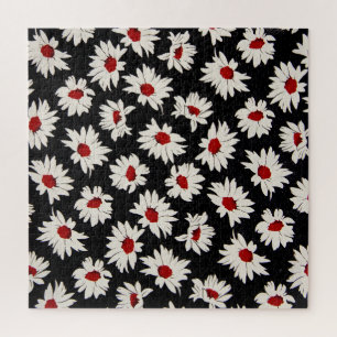 Quebra-cabeça Abstrato flores, um padrão de aquarela artístico.
