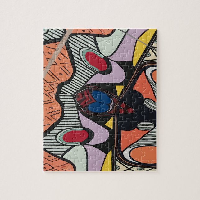 Quebra-cabeça Abstrato Formas, Estilo Matisse, adicionar texto, (Vertical)