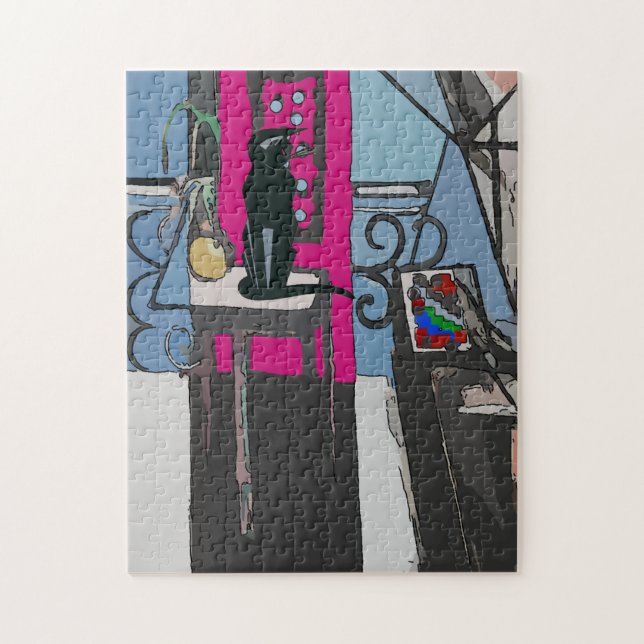 Quebra-cabeça Abstrato, Gato Negro (Vertical)